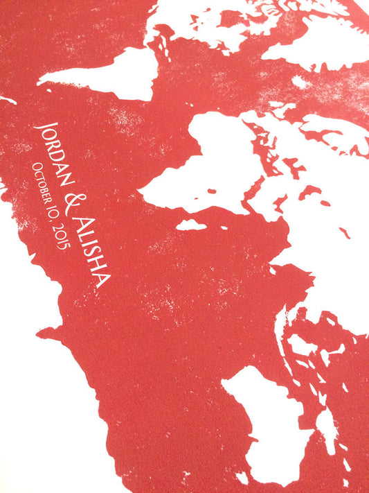 Wedding Guest Book WORLD MAP