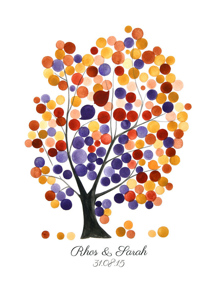 Wedding Alternative Guest Book Tree with Love Birds - RED OAK TREE