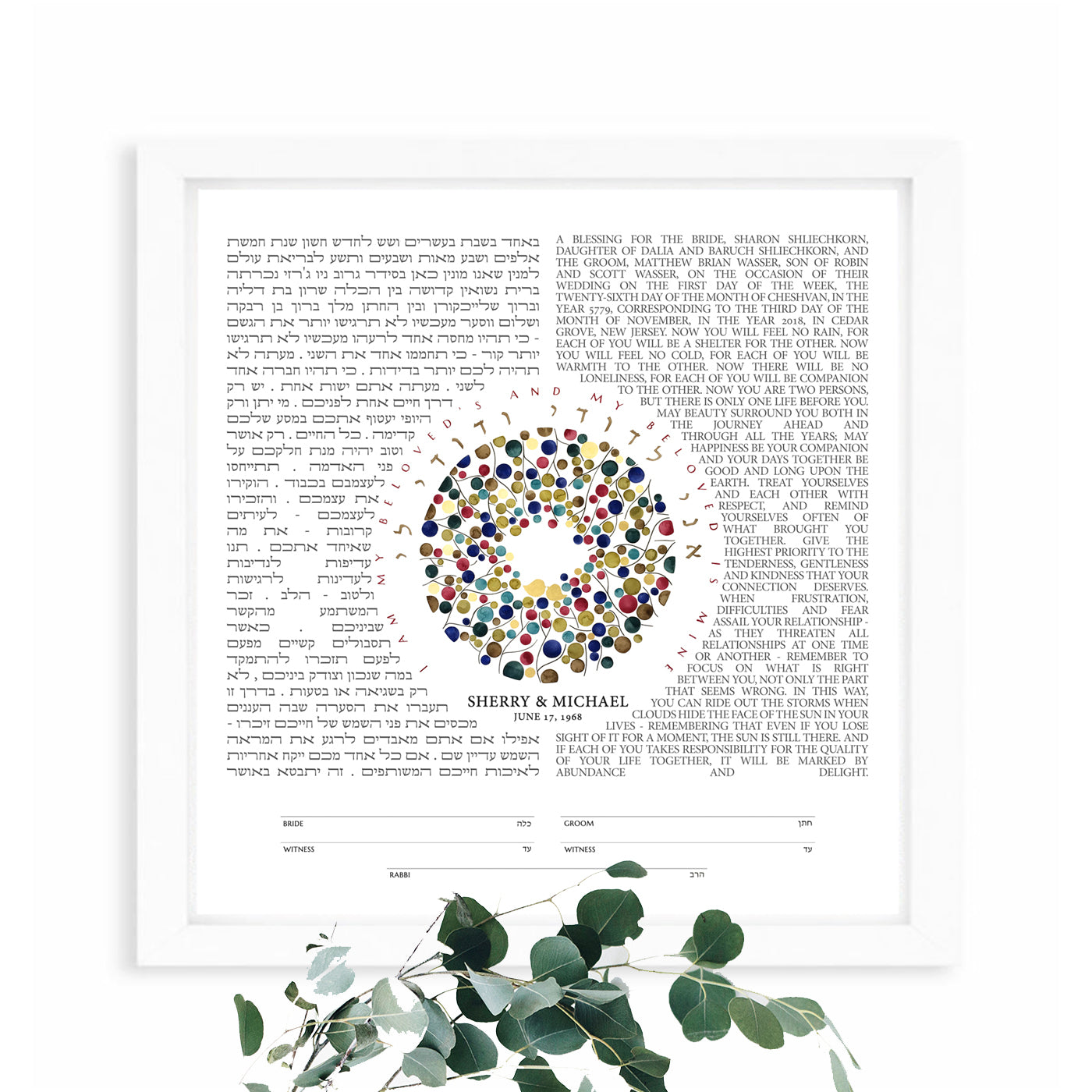 Fractal Heart Secret Garden Ketubah - Jewish marriage certificate - Custom Ketubah, secret garden, ketubah Print