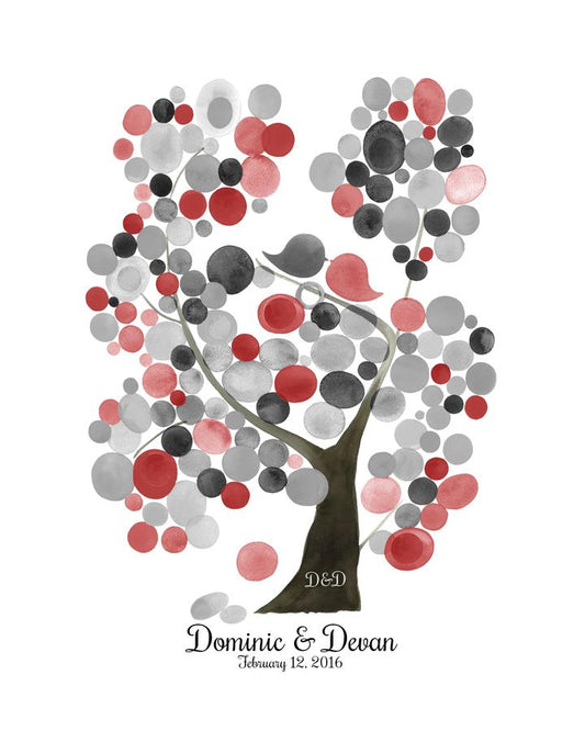 Modern Wedding Guest Book Alternative Print VELVET ASH TREE - Reviewed by Devan Larochelle