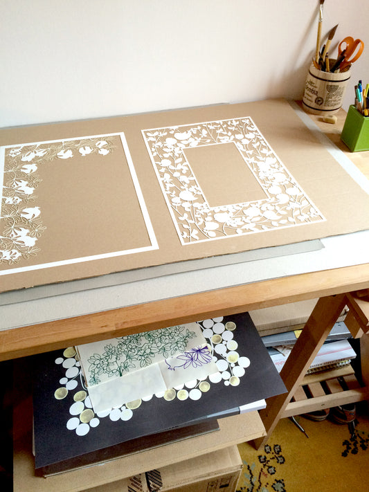 Two papercut Ketubah layers >> custom papercut ketubah