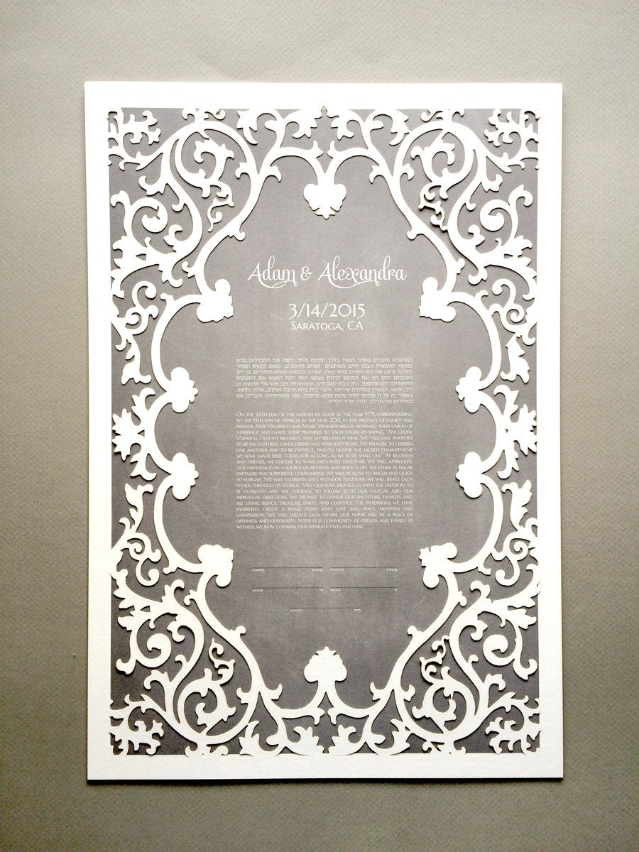Introducing the Romantic Frame Ketubah Papercut