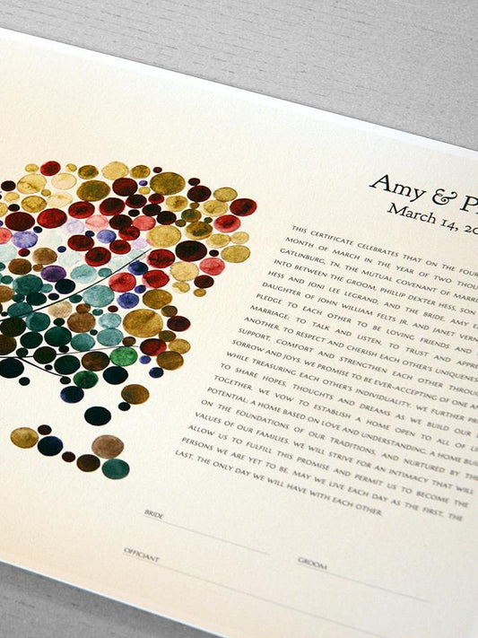 Our Ketubah Giclee Print featured in BRIDES.com