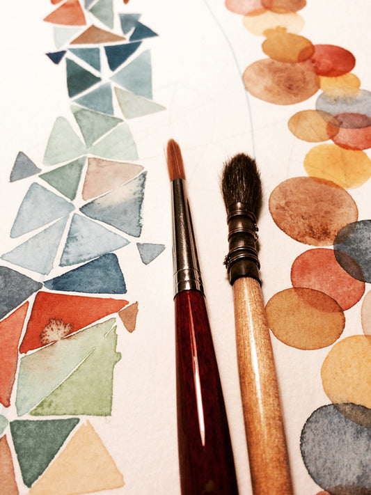 watercolor garlands geometric design
