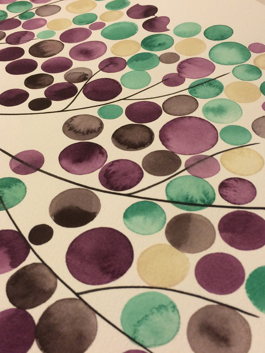 Modern wedding guest book painting custom design