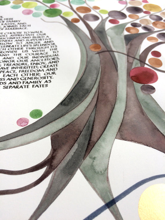 Artwork commission Four Seasons Modern Ketubah