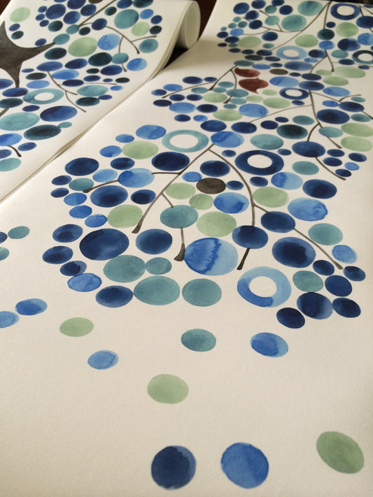 Custom watercolor Table runner