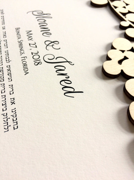 Jewish Ketubah paper and woodcut