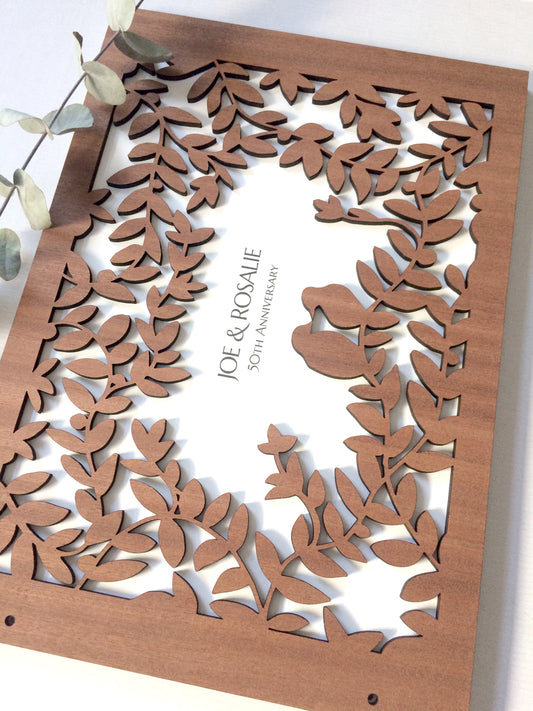 Wood lasercut wedding album