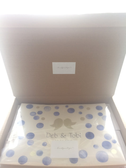 Packaging for a handpainted watercolor wedding album