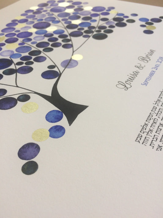 Giclee print Ketubah with gold gilding