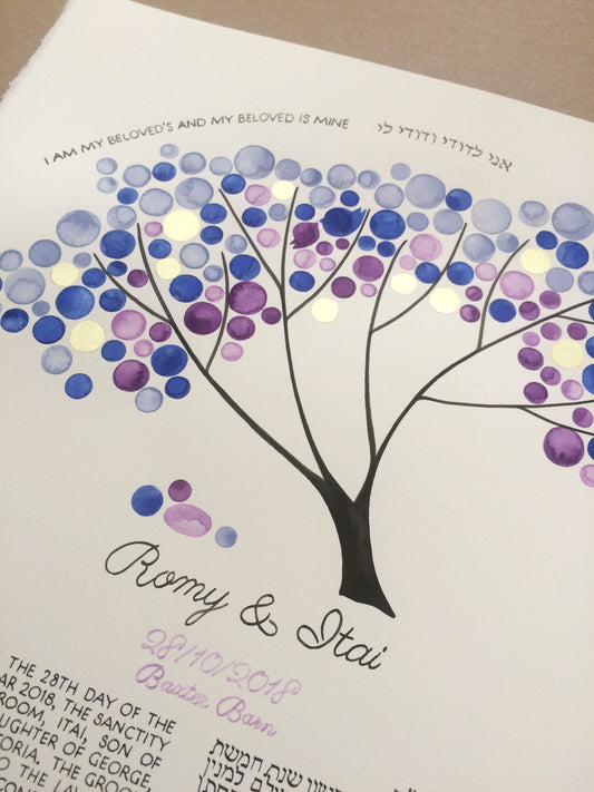 Gold leaf gilding Jewish Ketubah traditions