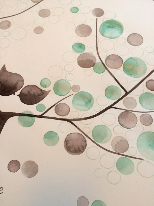 Watercolor painting custom guestbook artwork