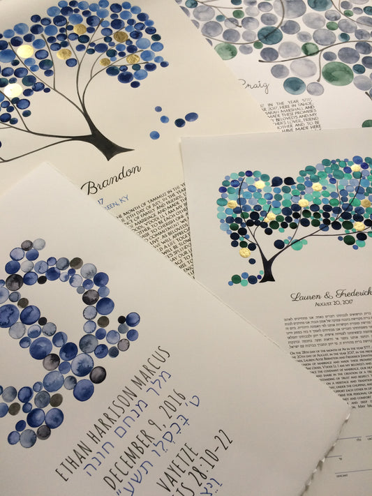 Contemporary Ketubah inside artist Studio