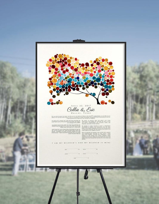 Multicolor Ketubah Personalized Jewish marriage - Review by SDimirsky