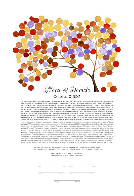 MODERN WEDDING KETUBAH TREE OF LIFE - Reviewed by Daniele Abramo Pinto