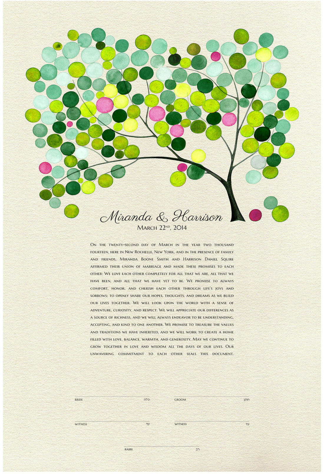 MODERN WEDDING KETUBAH TREE OF LIFE - Reviewed by Miranda & Harrison Squire