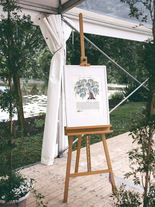 Willow tree of life custom art commission Ketubah - gold leaf