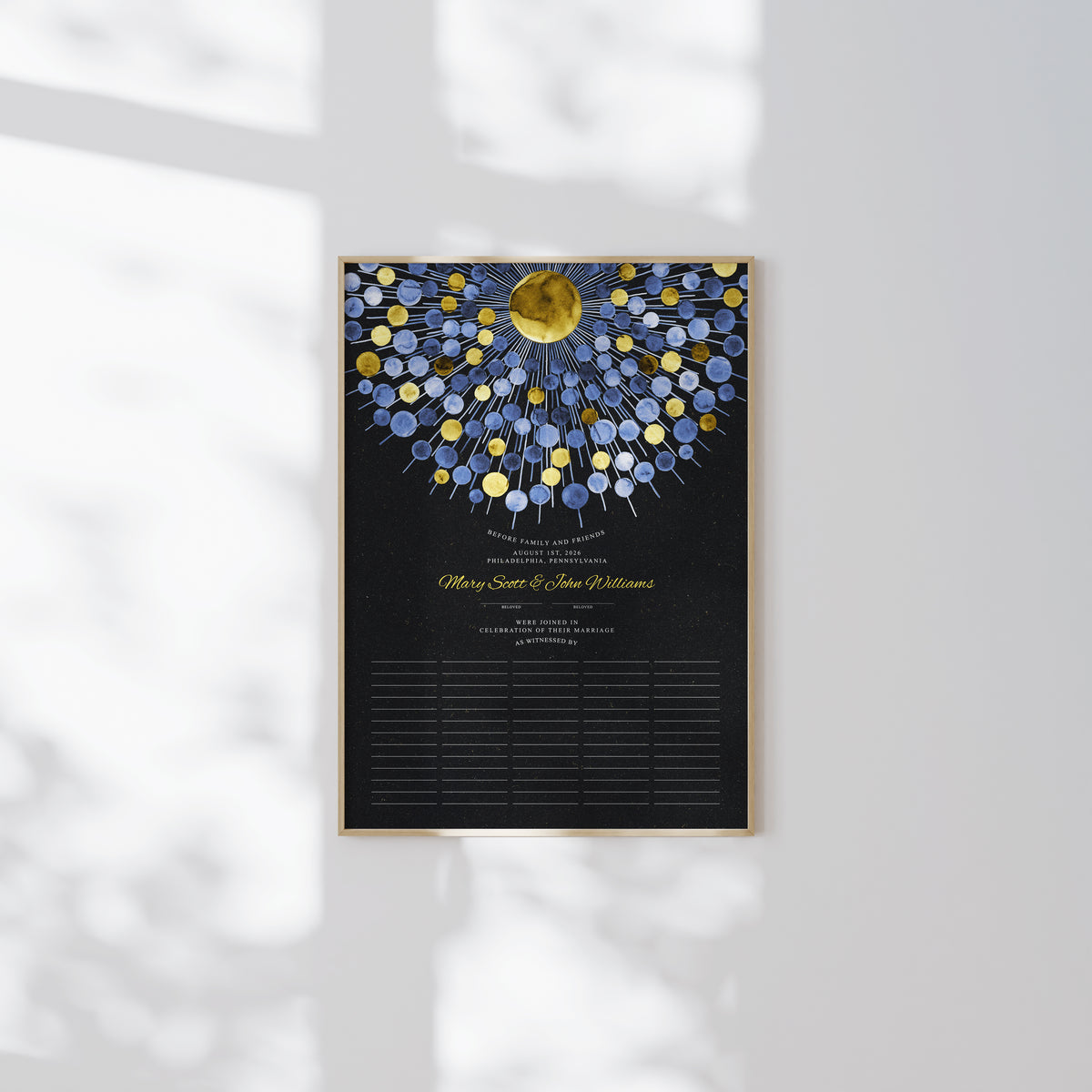 Golden Rays of Light Marriage Certificate | Inner Radiance Quaker Sacred Covenant | Scalar Connection Sky
