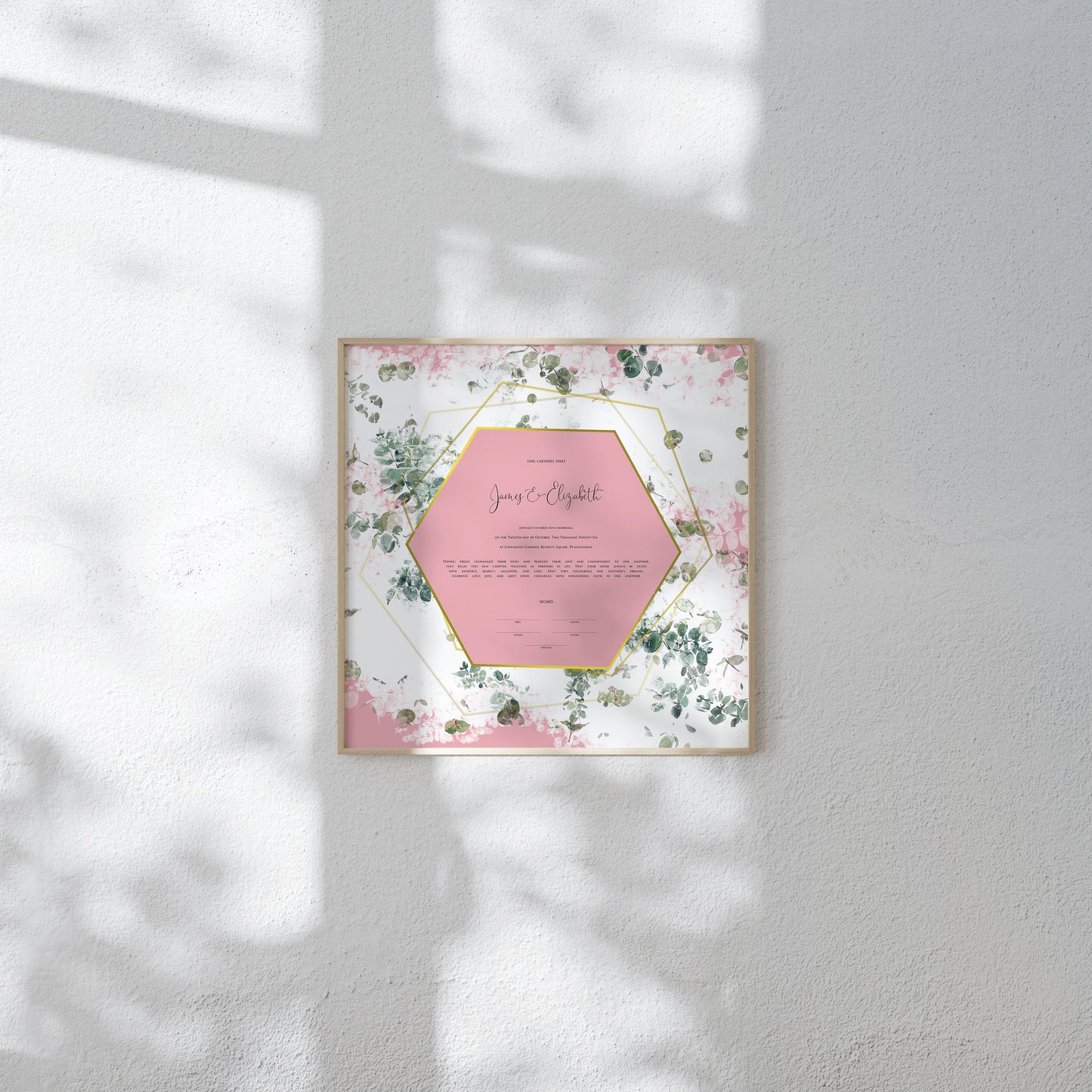 Glass Garden Terrarium Marriage Certificate | Growth, Renewal & Nurturing Love | Heirloom Gift for the Couple