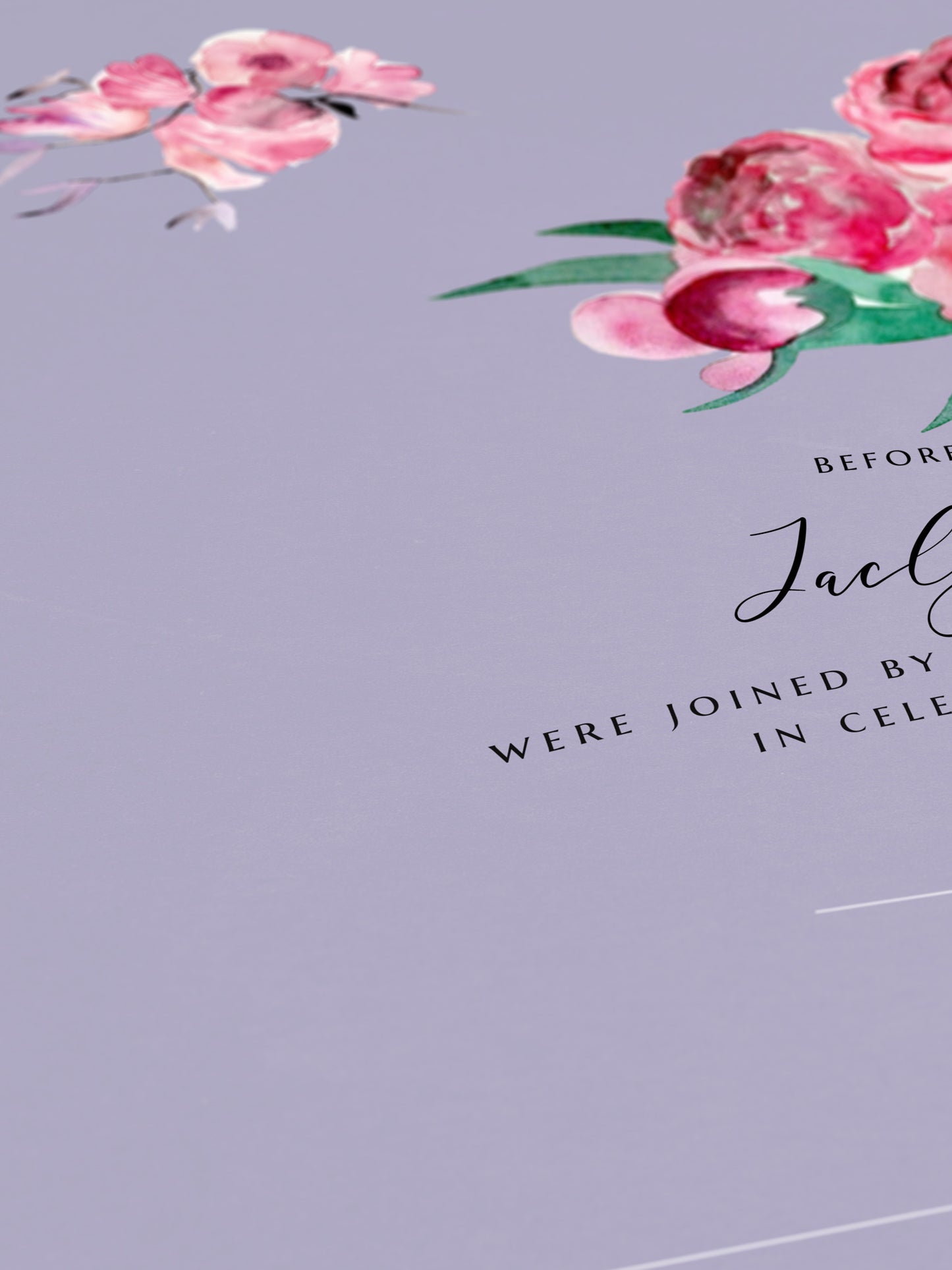 Romance Peonies Quaker Wedding Certificate | Heirloom Keepsake Print