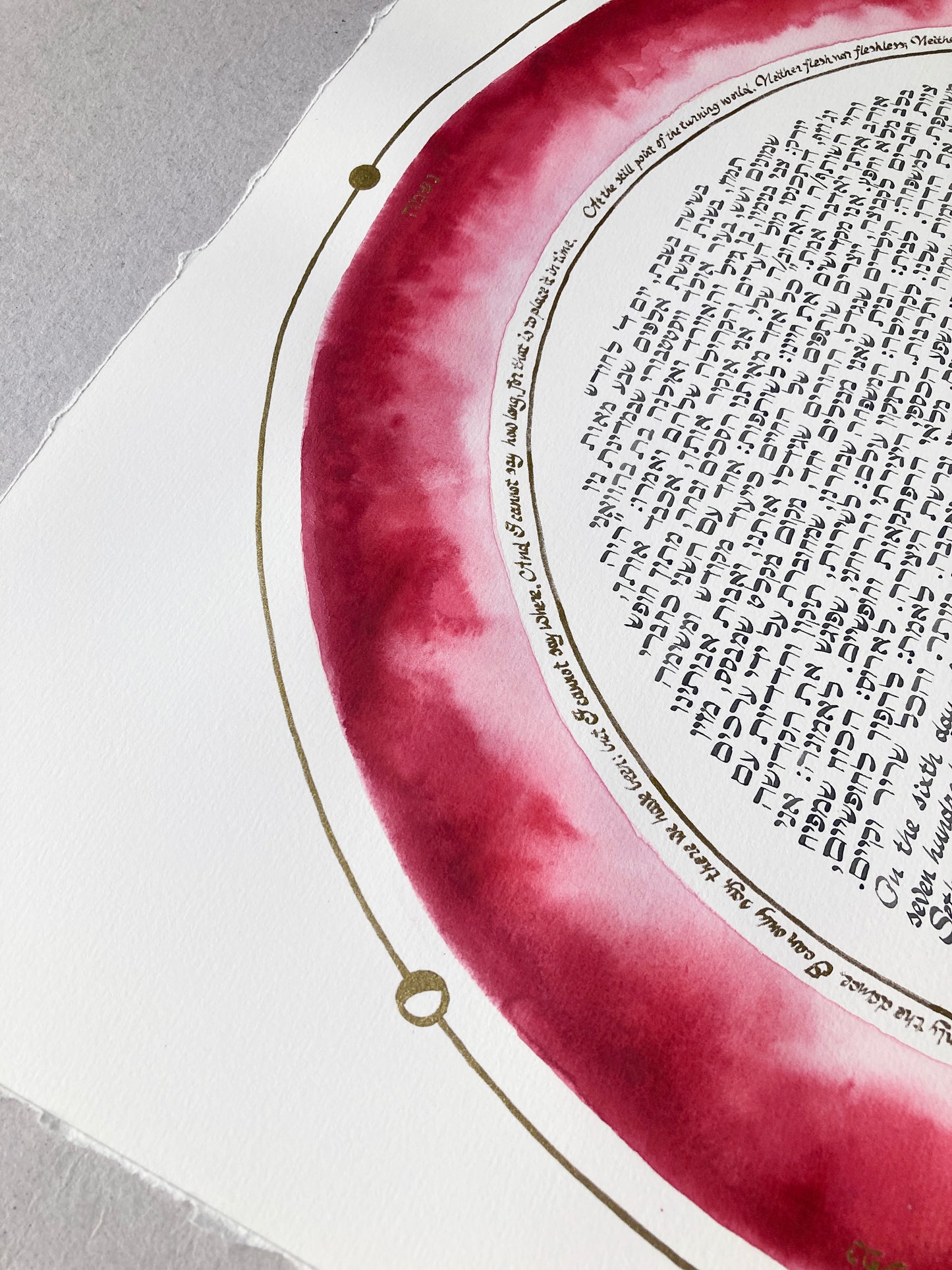 The Still Point of the Turning World Ketubah | Gold-Ringed Watercolor Skies Ancestral Inheritance Celestial Covenant