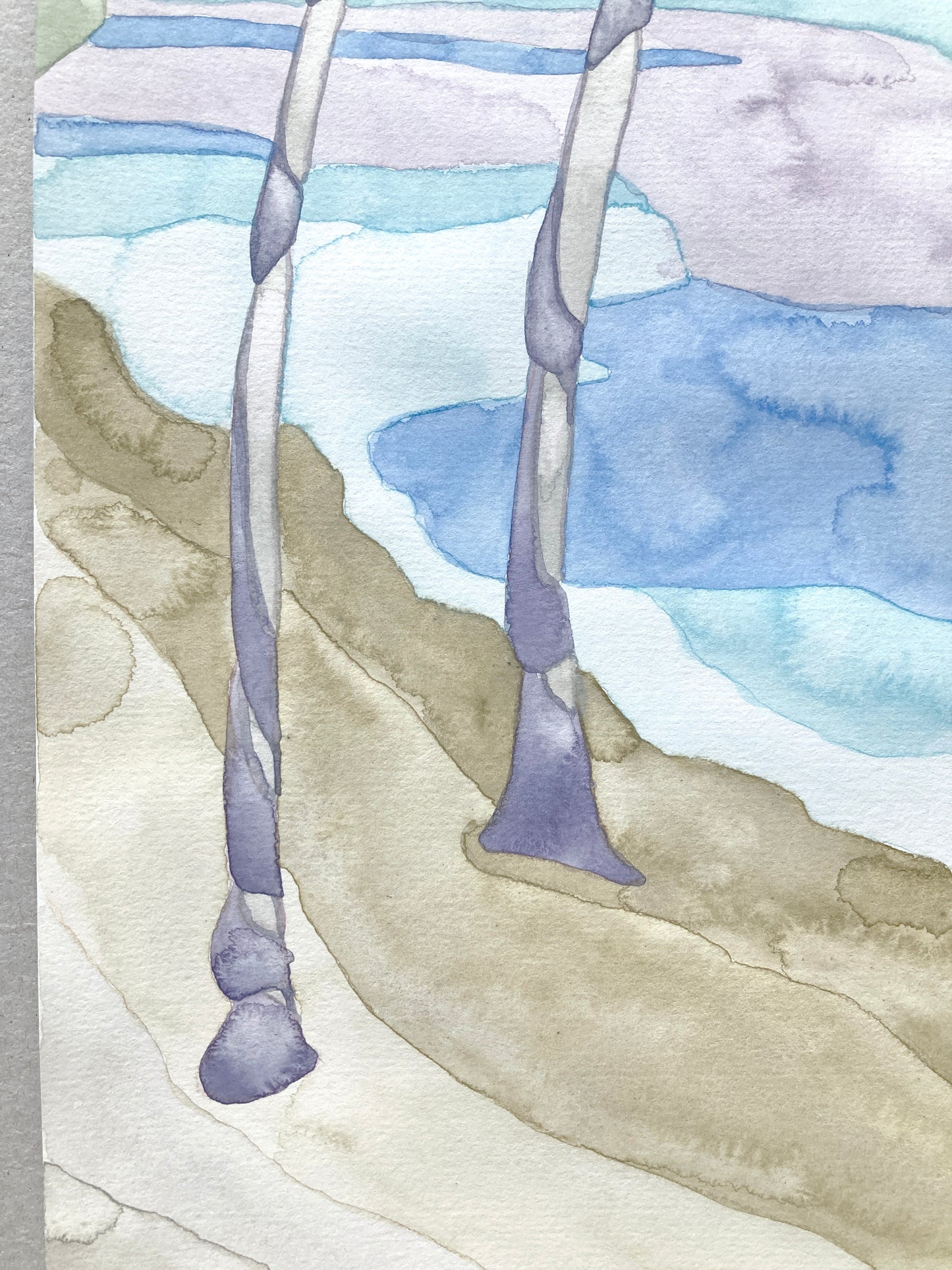 Reserved Listing for Tamar A. >>> Life's Journey Together by the Sea Ketubah | Beach Palm Trees Ketubah | Coastal Seaside Timeless Watercolor Landscape