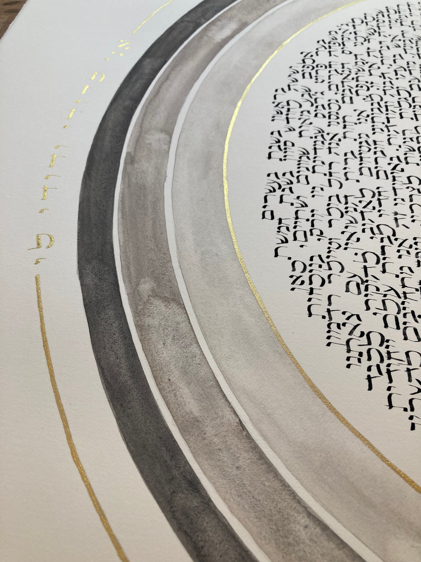 Single to Multi layered rings Gold Watercolor Custom Ketubah > printed or calligraphed texts