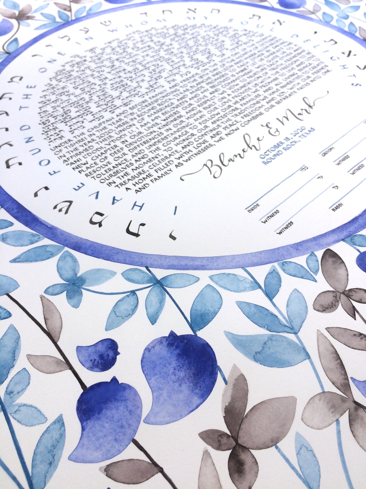 My beloved garden Earth and Sky Ketubah custom painting and calligraphy >< Traditional or Modern texts