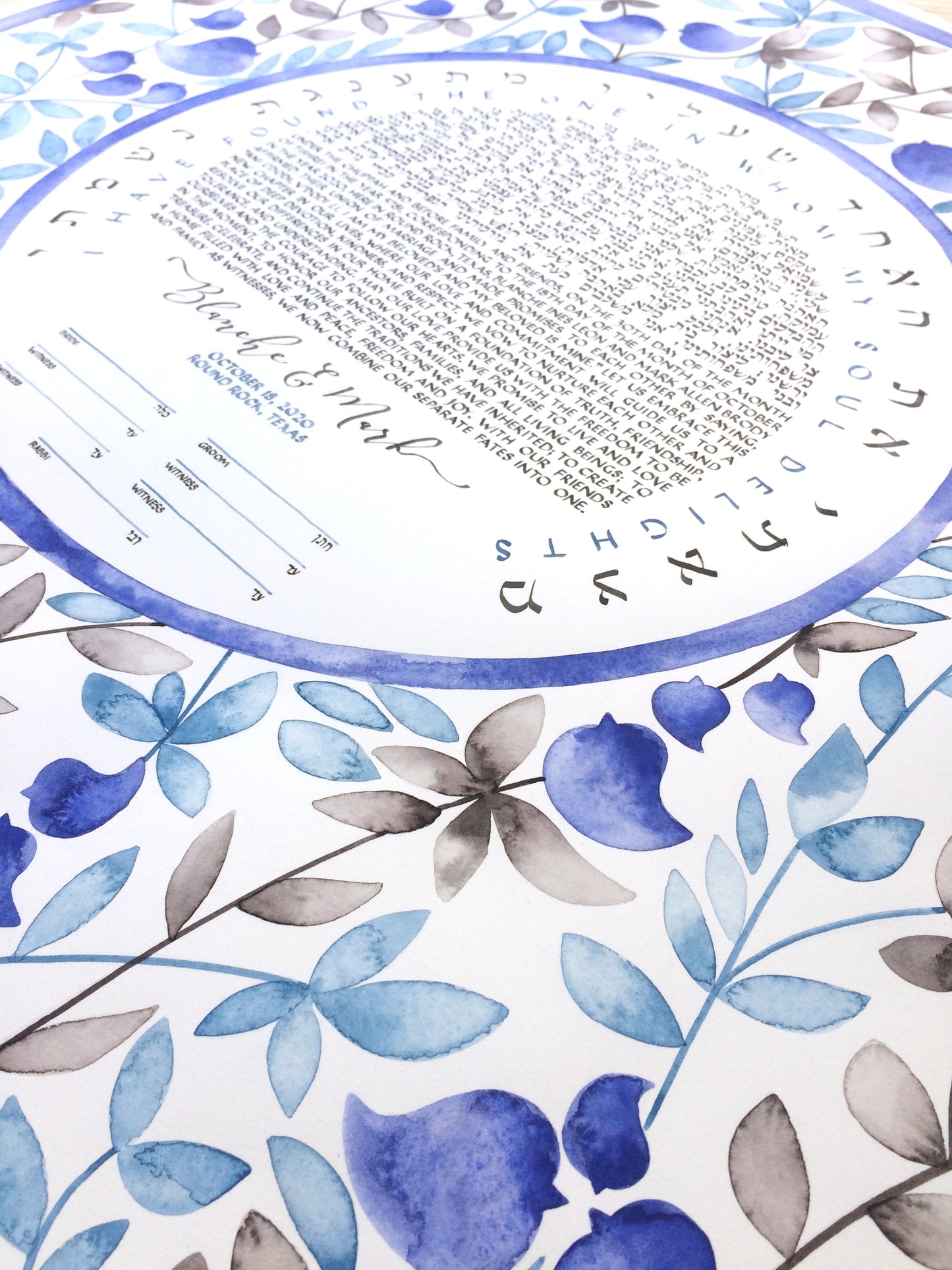 My beloved garden Earth and Sky Ketubah custom painting and calligraphy >< Traditional or Modern texts