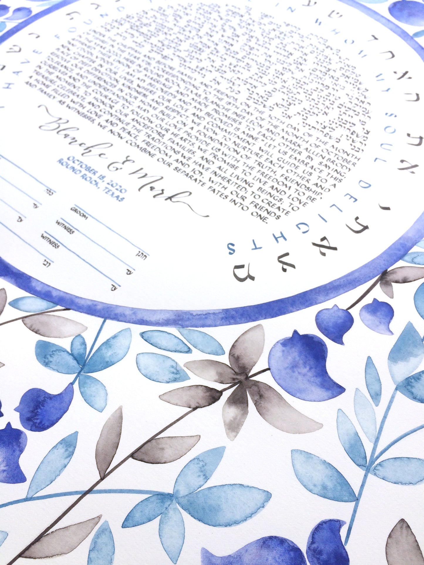 My beloved garden Earth and Sky Ketubah custom painting and calligraphy >< Traditional or Modern texts