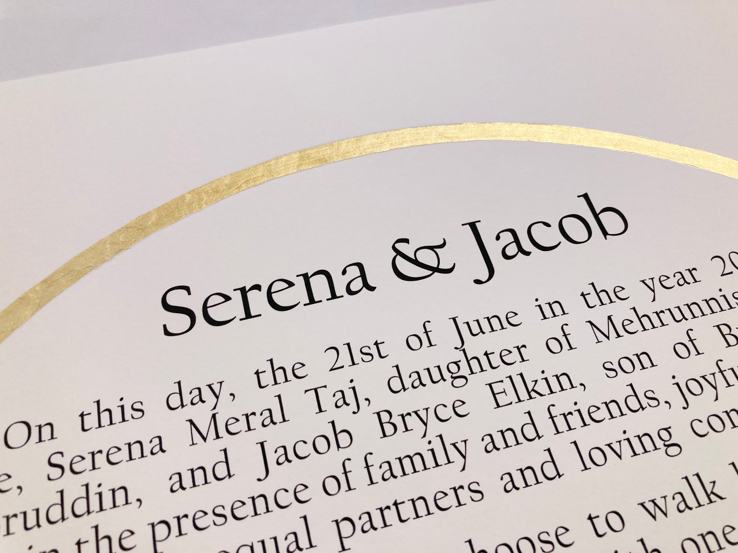 Sacred Circle of Creation Ketubah | Simple Gold Ring Giclée Print with Modern Typography
