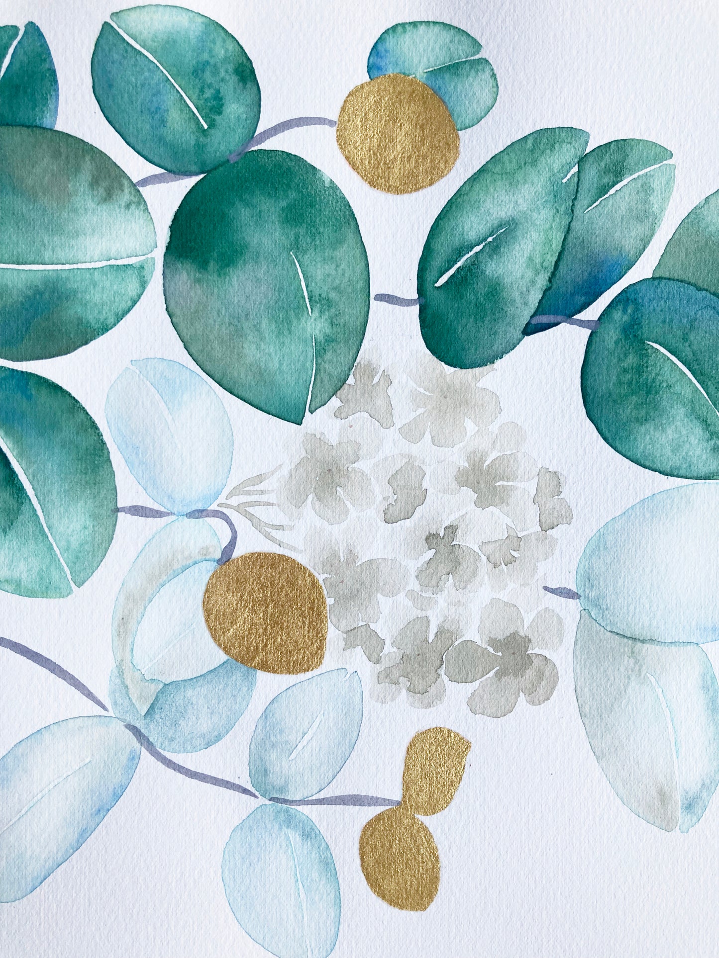 Eucalyptus & Gold Leaves Ketubah | Timeless Botanical Watercolor | Personalized Fine Art Jewish Wedding Certificate