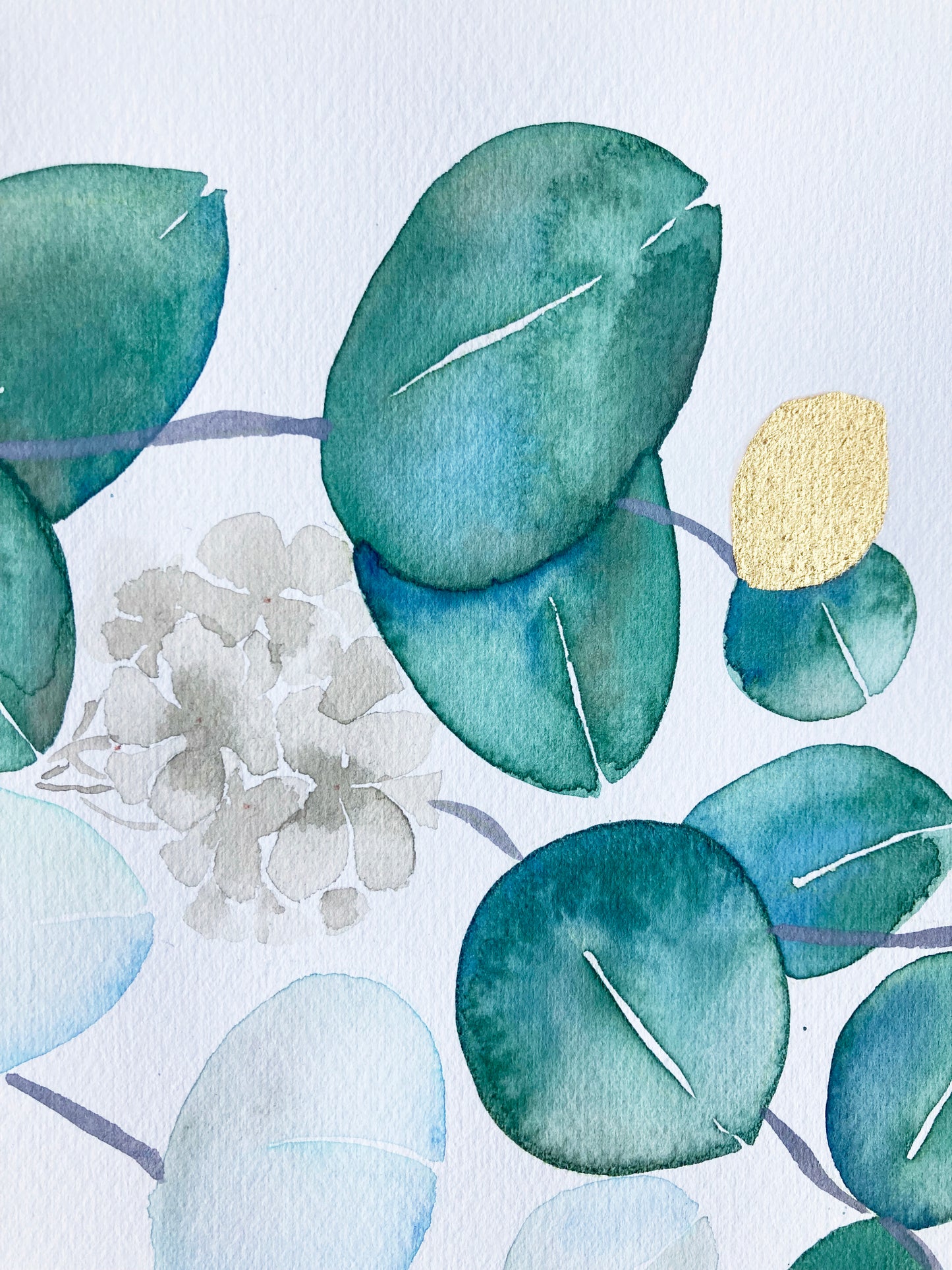 Eucalyptus & Gold Leaves Ketubah | Timeless Botanical Watercolor | Personalized Fine Art Jewish Wedding Certificate