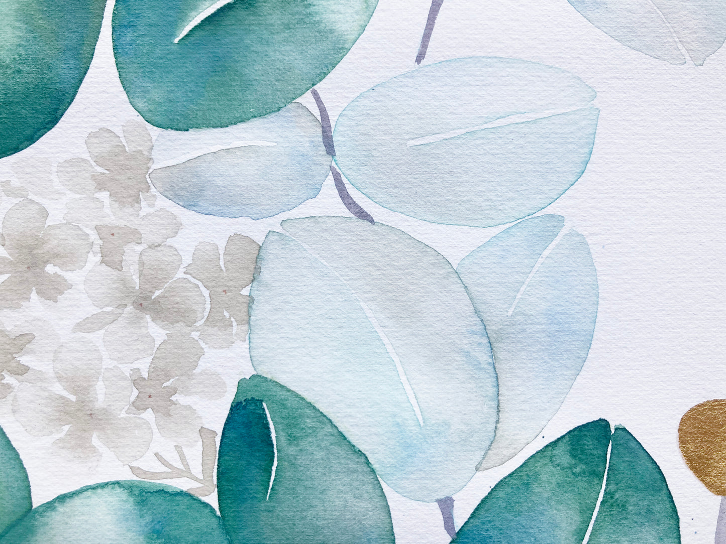 Eucalyptus & Gold Leaves Ketubah | Timeless Botanical Watercolor | Personalized Fine Art Jewish Wedding Certificate