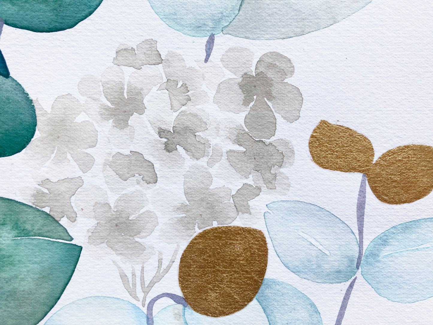 Eucalyptus & Gold Leaves Ketubah | Timeless Botanical Watercolor | Personalized Fine Art Jewish Wedding Certificate