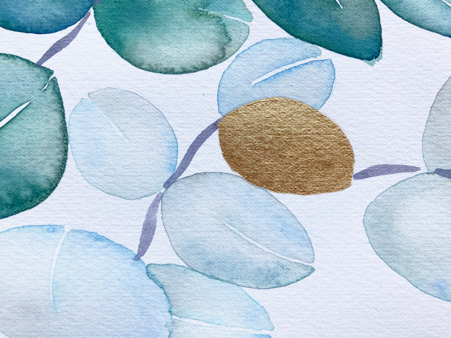 Eucalyptus & Gold Leaves Ketubah | Timeless Botanical Watercolor | Personalized Fine Art Jewish Wedding Certificate