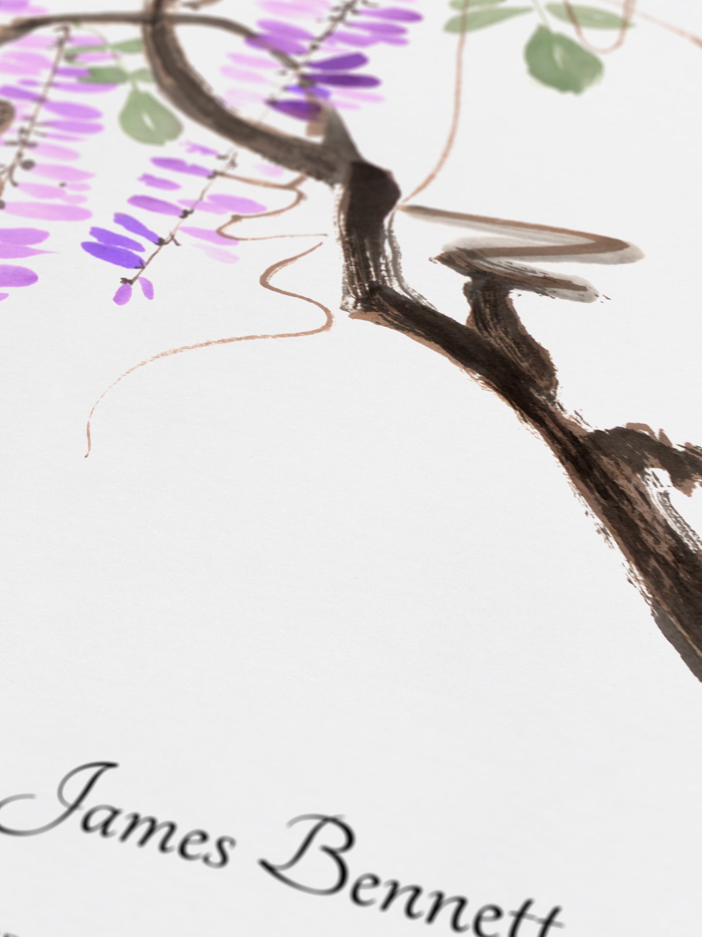 Cascading Wisteria Marriage Certificate | Botanical Quaker Wedding Certificate | Museum-Quality Artwork