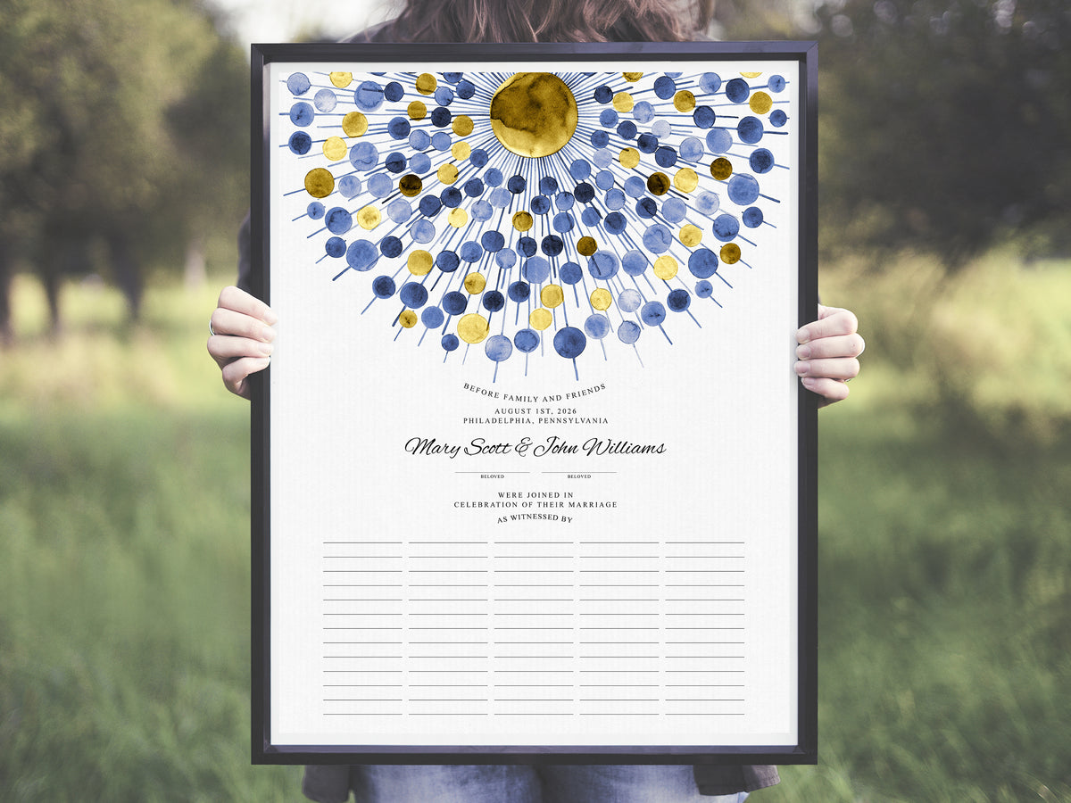 Golden Rays of Light Marriage Certificate | Inner Radiance Quaker Sacred Covenant | Scalar Connection Sky