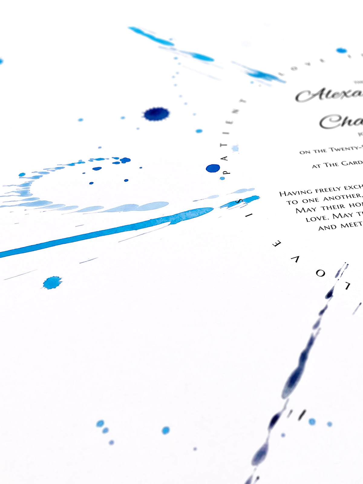 Atomic Rays Drips & Splashes Wedding Certificate, Abstract Fine Art Print | Cosmic Energy, Unity, Inner Light | Modern Ceremony Keepsake