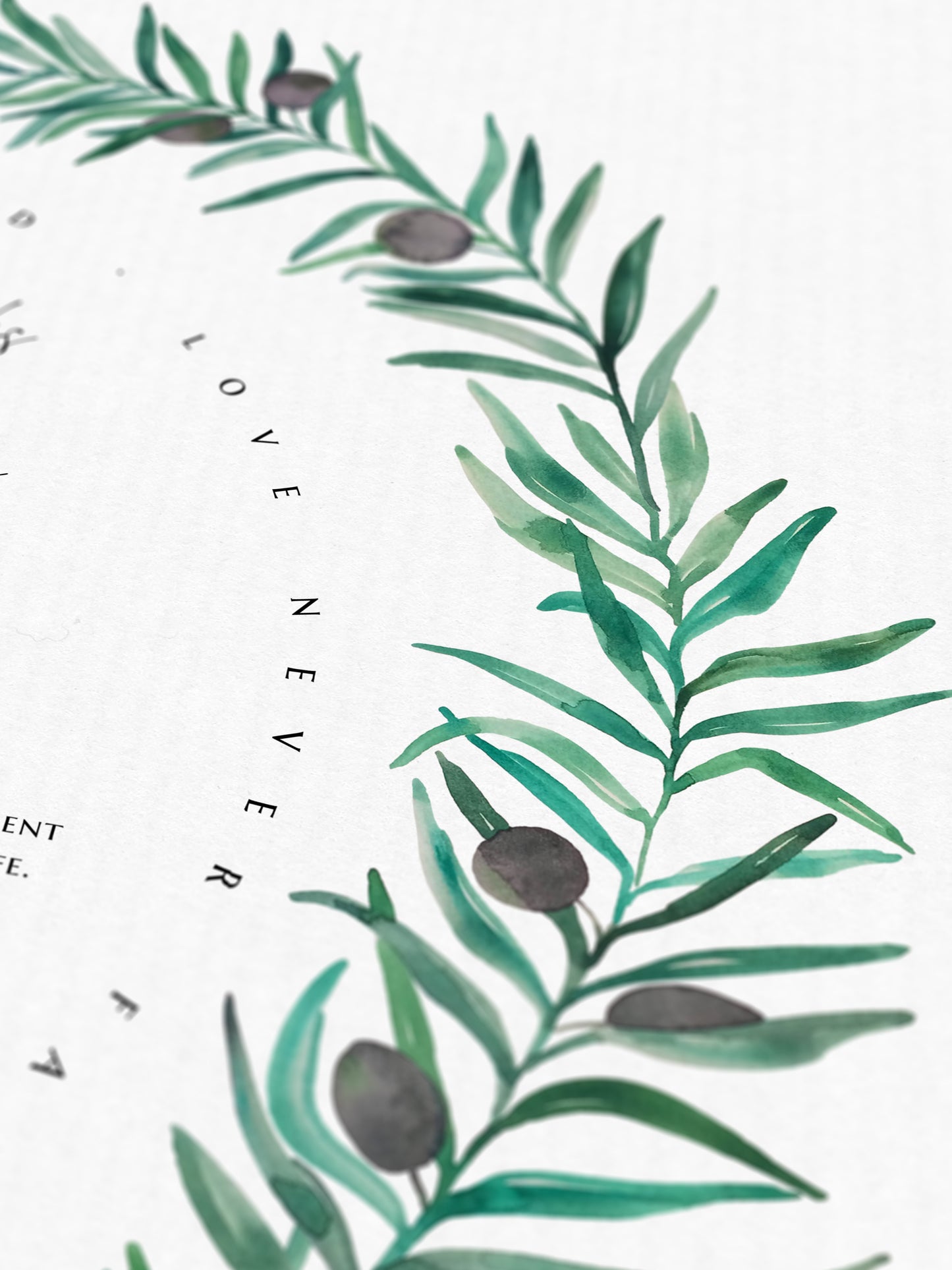Olive Wreath Wedding Certificate, Botanical Fine Art Print | Peace & Unity | Gift for the Couple, Ceremony Keepsake