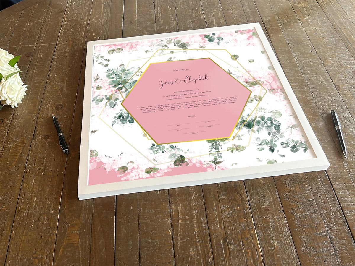 Glass Garden Terrarium Marriage Certificate | Growth, Renewal & Nurturing Love | Heirloom Gift for the Couple