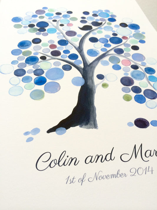 Wedding Guest Book Alternative WEEPING WILLOW TREE Watercolor