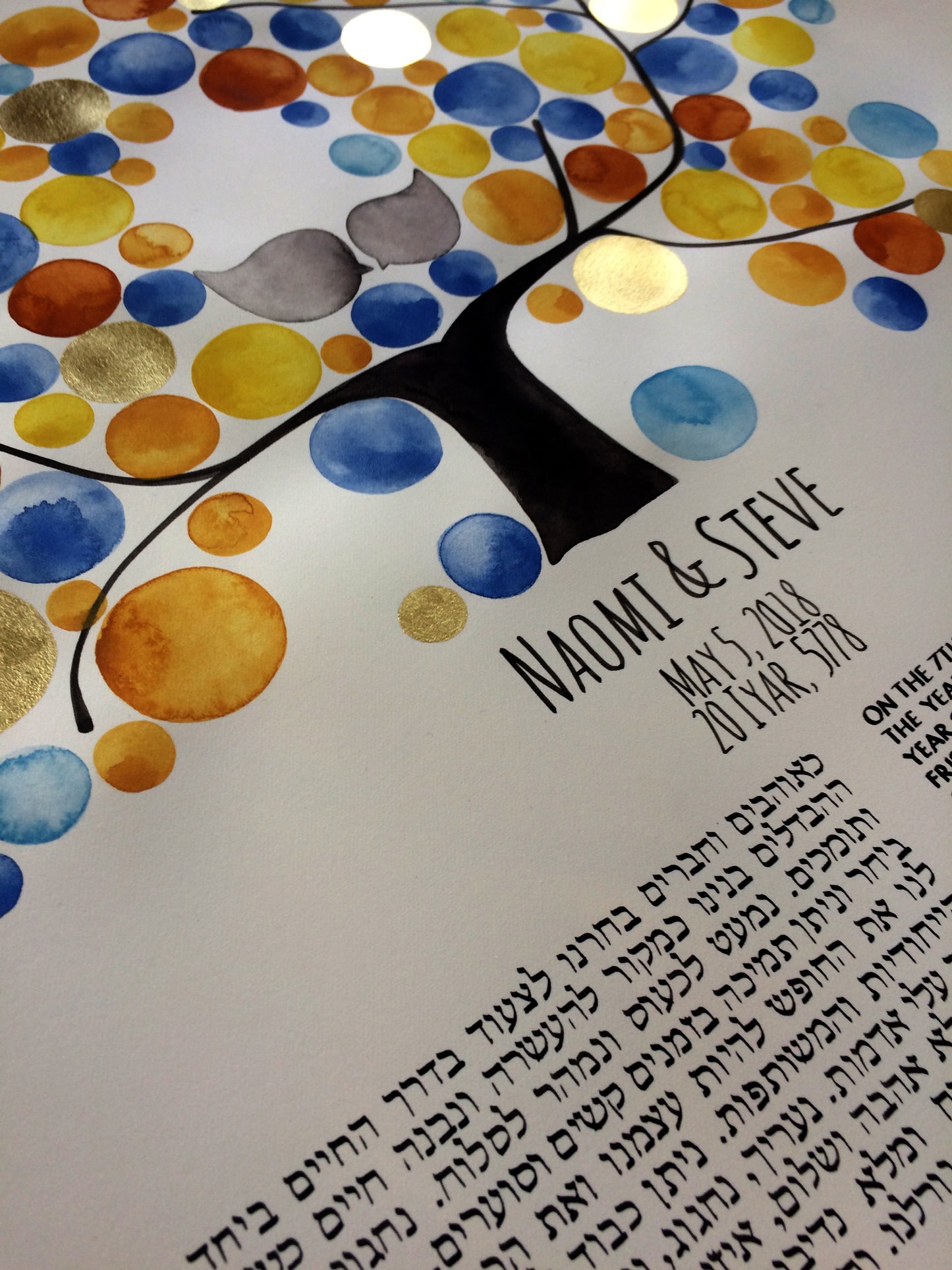 Jelly Beans Ketubah Watercolor Painting Gold leaf proud