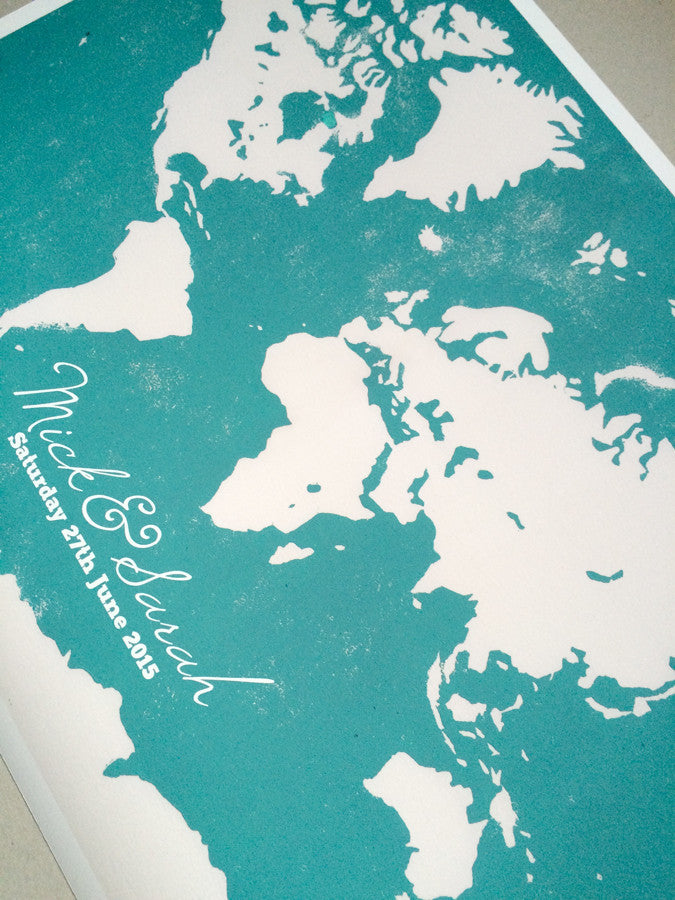 Wedding Guest Book Alternative Print WORLD MAP