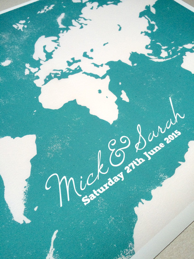 Wedding Guest Book Alternative Print WORLD MAP
