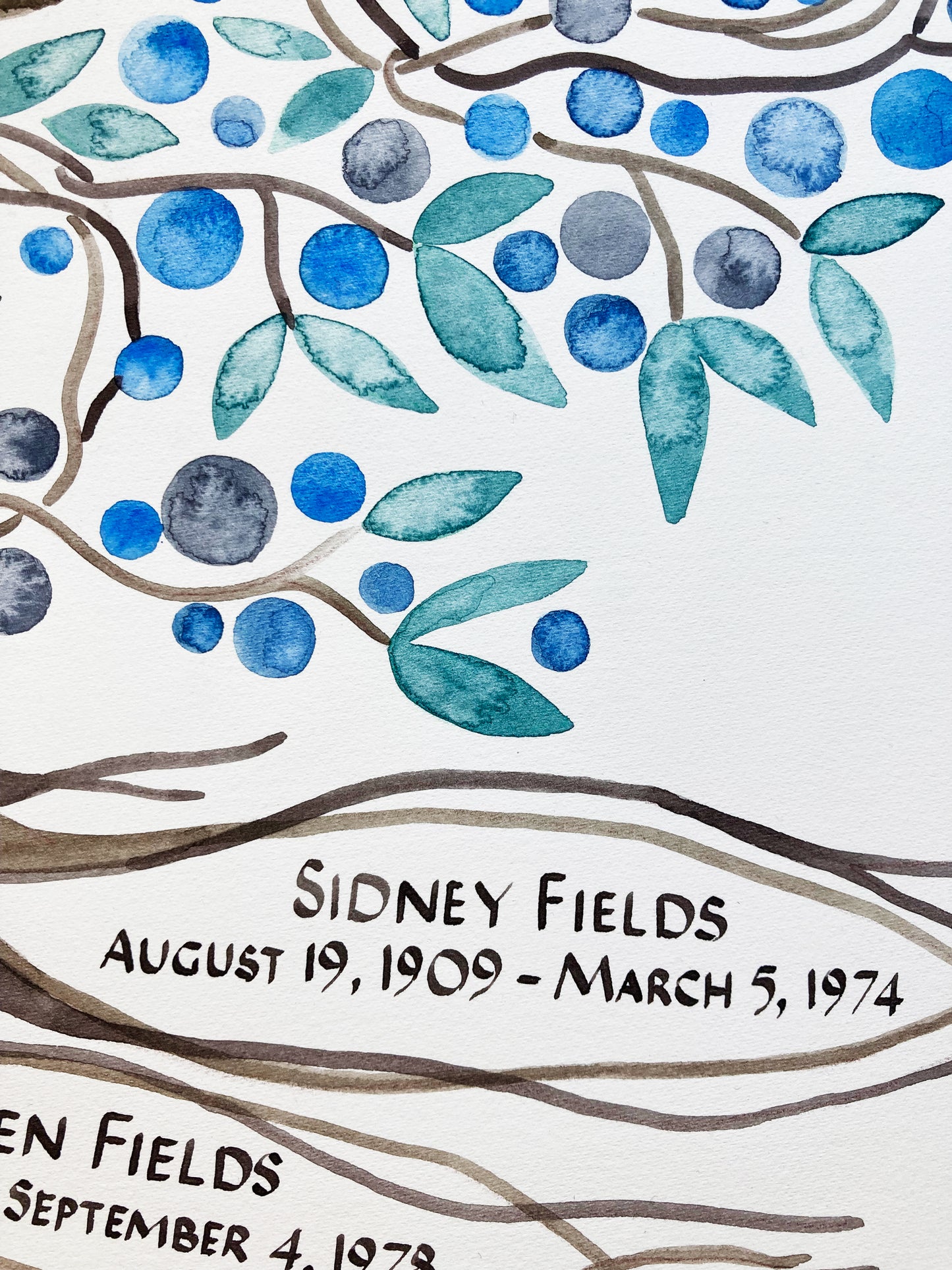 Watercolor Entangled Ancestry FAMILY TREE