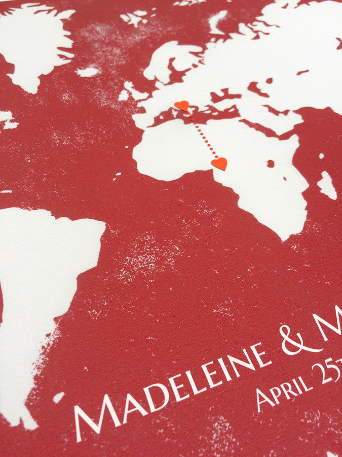 Wedding Guest Book Map Poster WORLD MAP