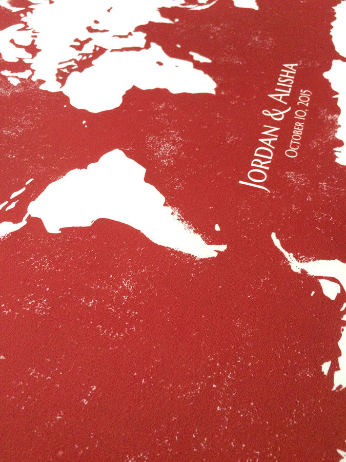 WORLD MAP Modern original Alternative Guestbook