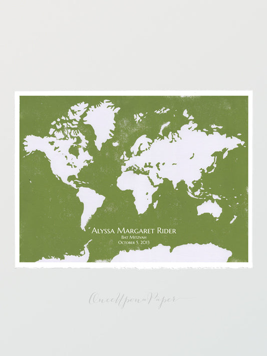 Wedding Guest Book  WORLD MAP